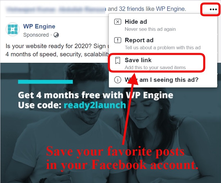 save posts on fb account