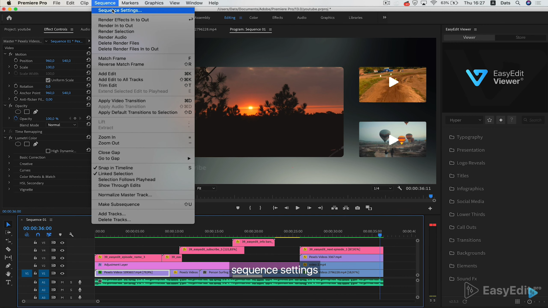 how to choose the right sequence preset adobe premiere