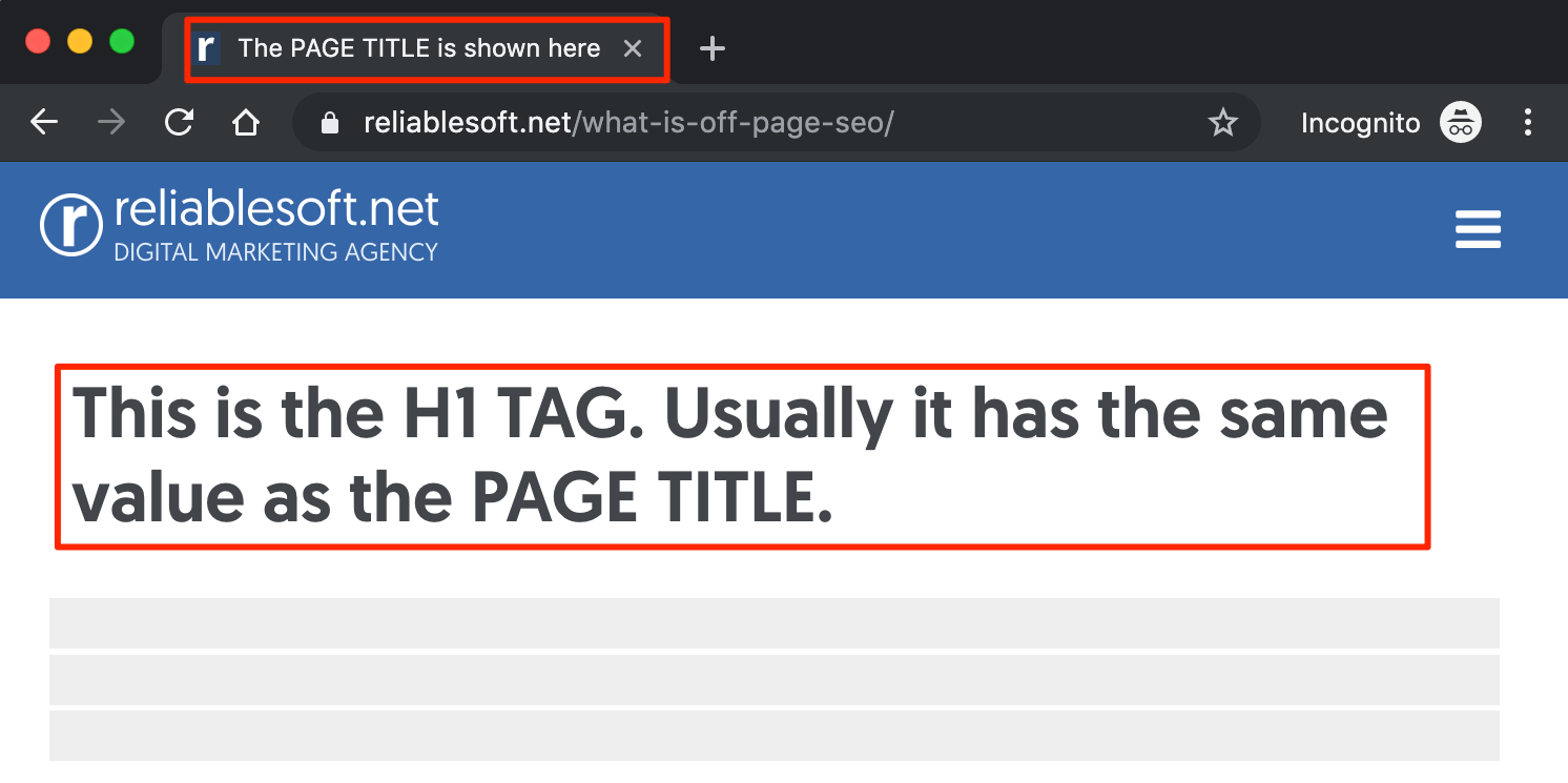 Title Tag thường được hiển thị ở đâu? (cre: Reliablesoft.net)