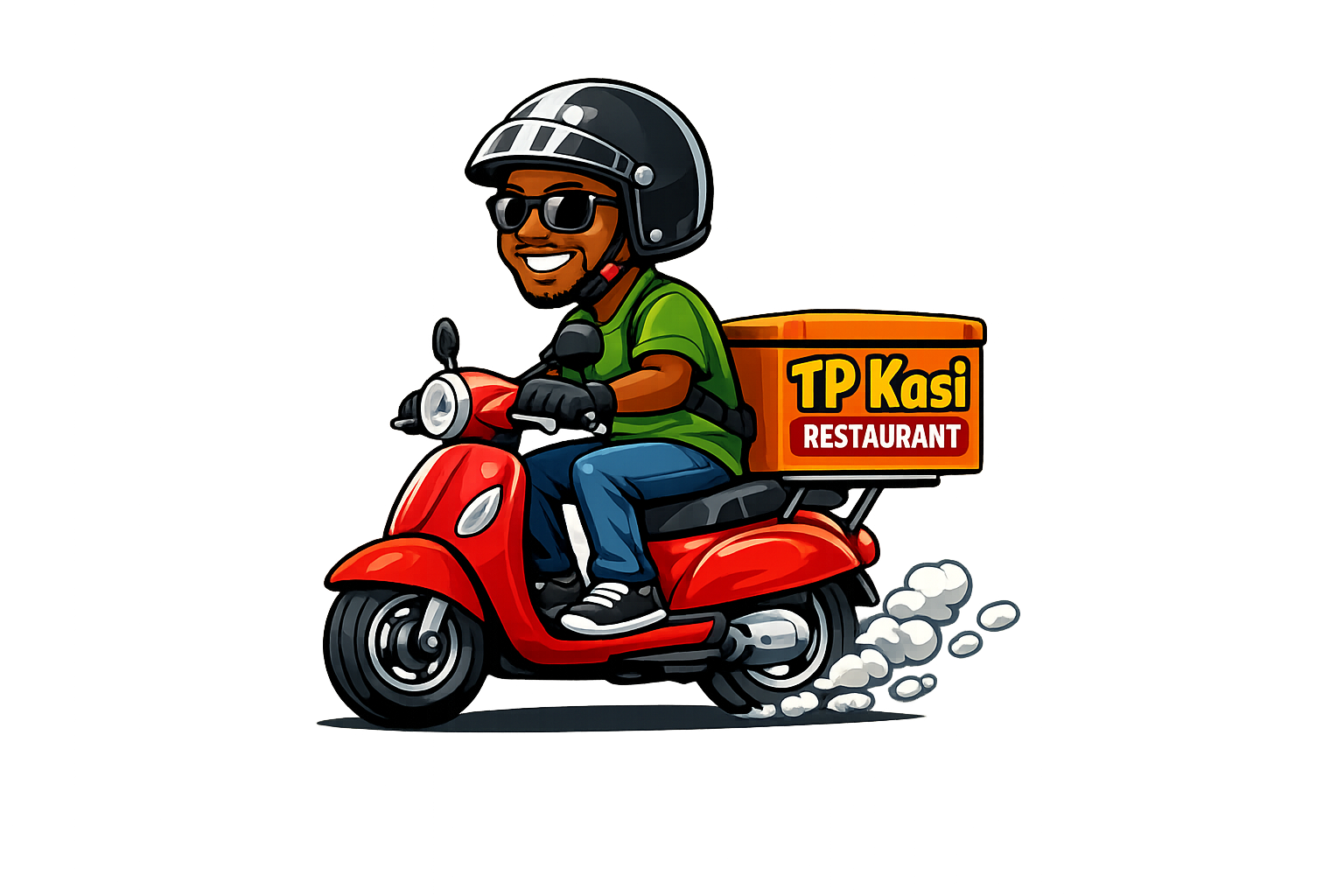 Delivery rider image with TP Kasi Restaurant
