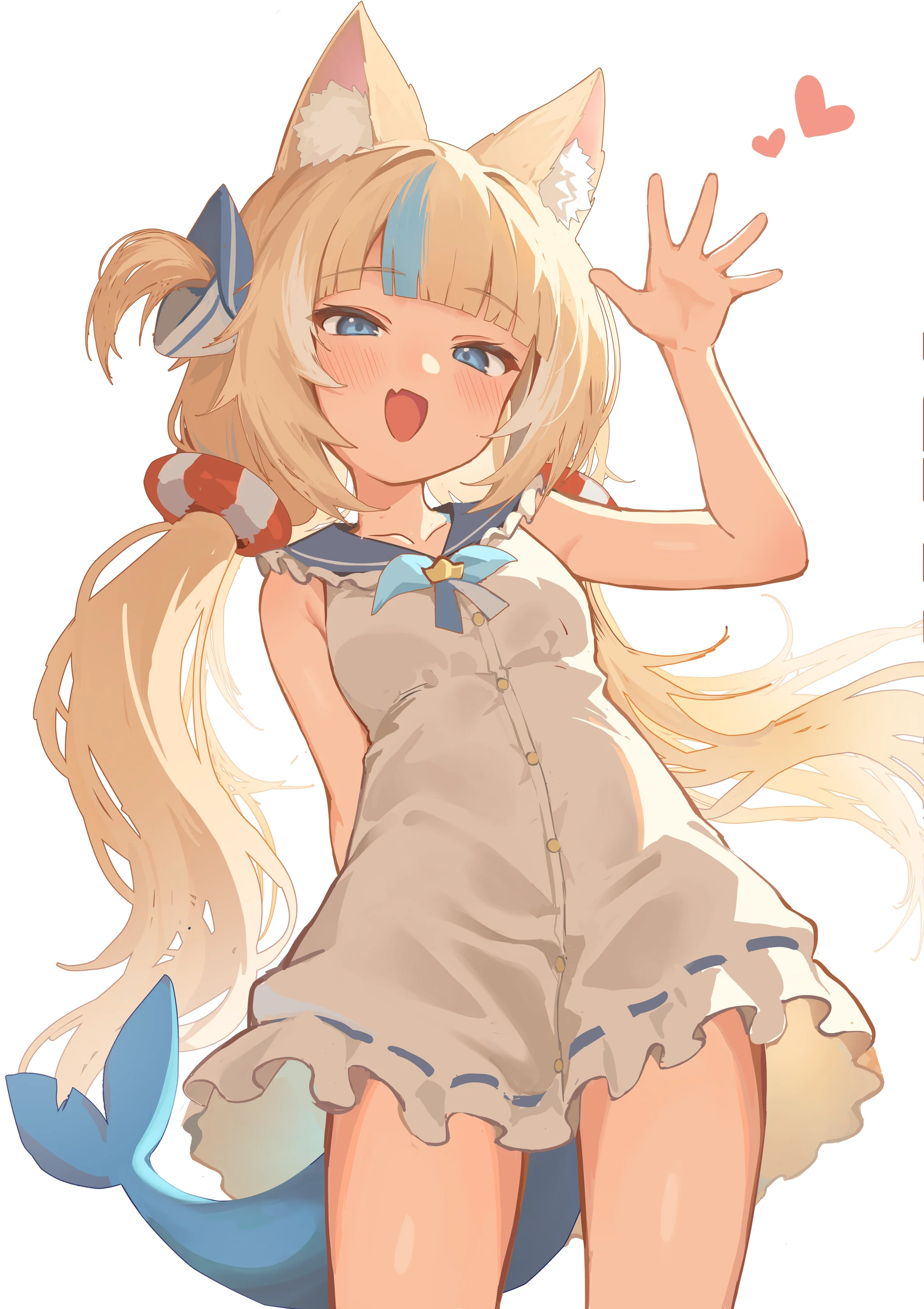 1girl, gawr gura, fish tail