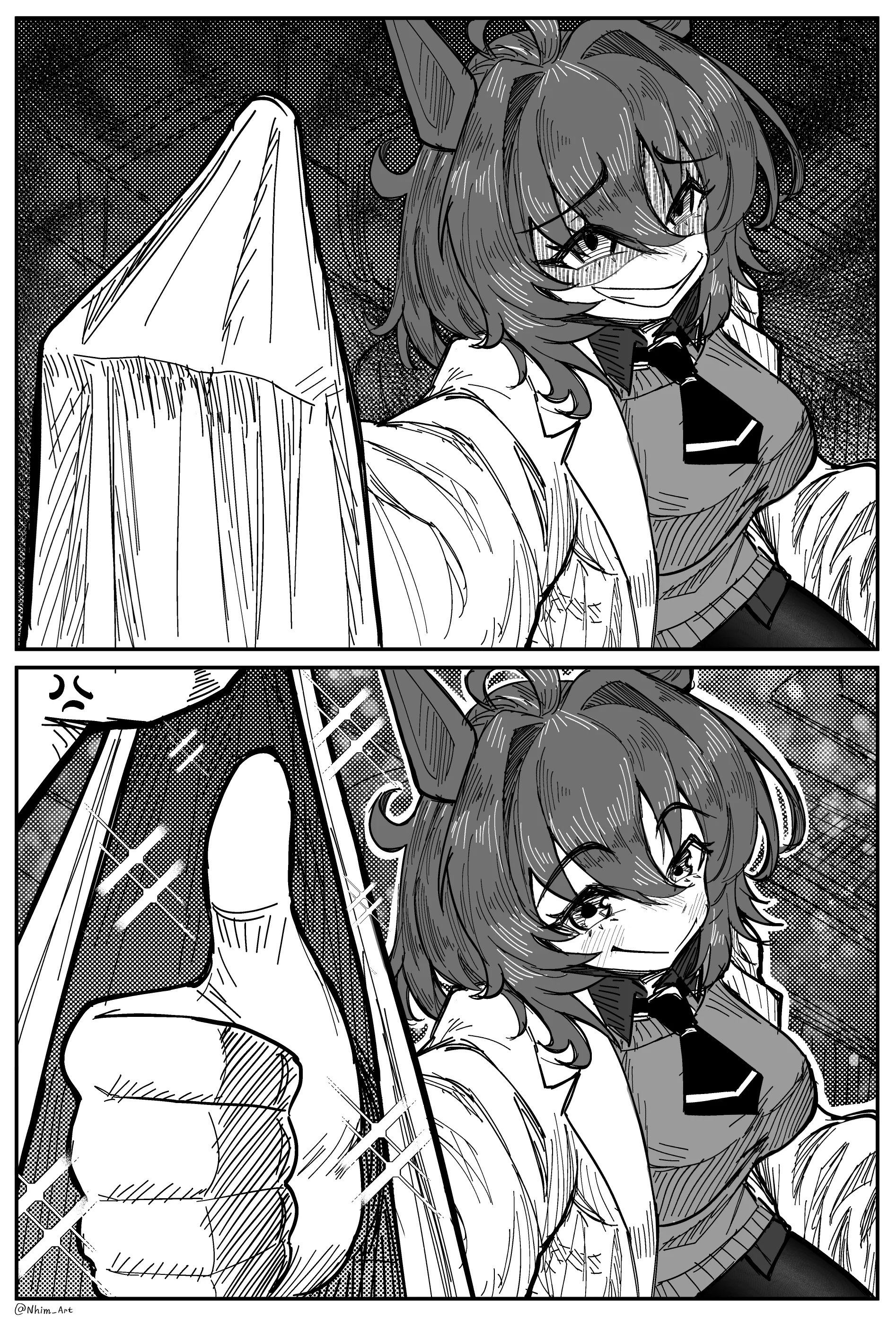 1girl, monochrome, lab coat