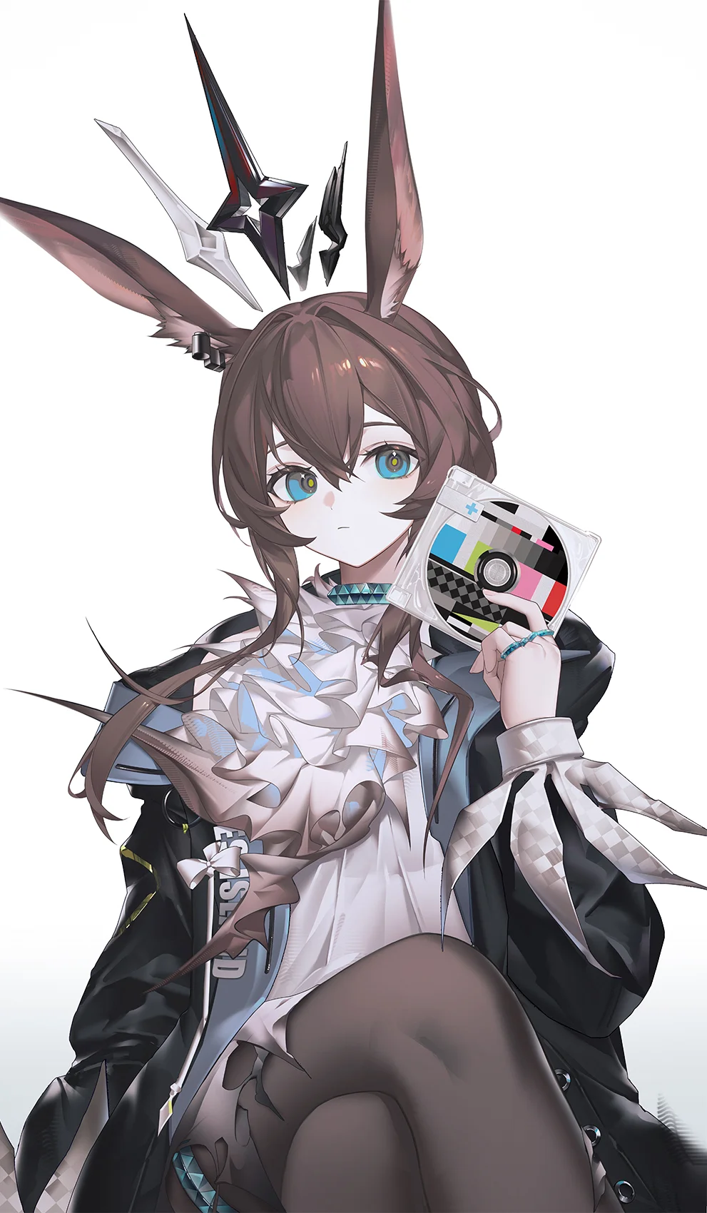 1girl, amiya (arknights), animal ears