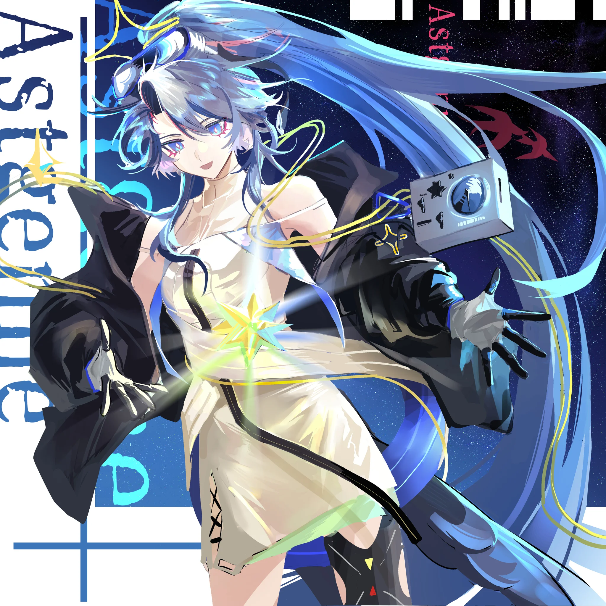 1girl, blue hair, blue eyes