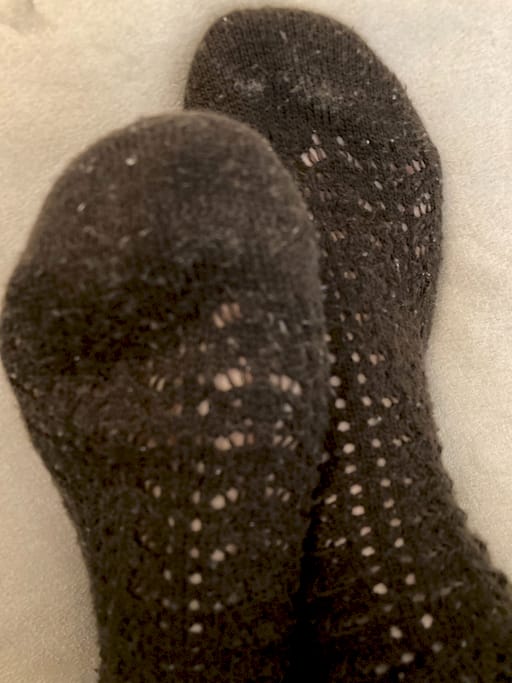 あみ編みの靴下🩷