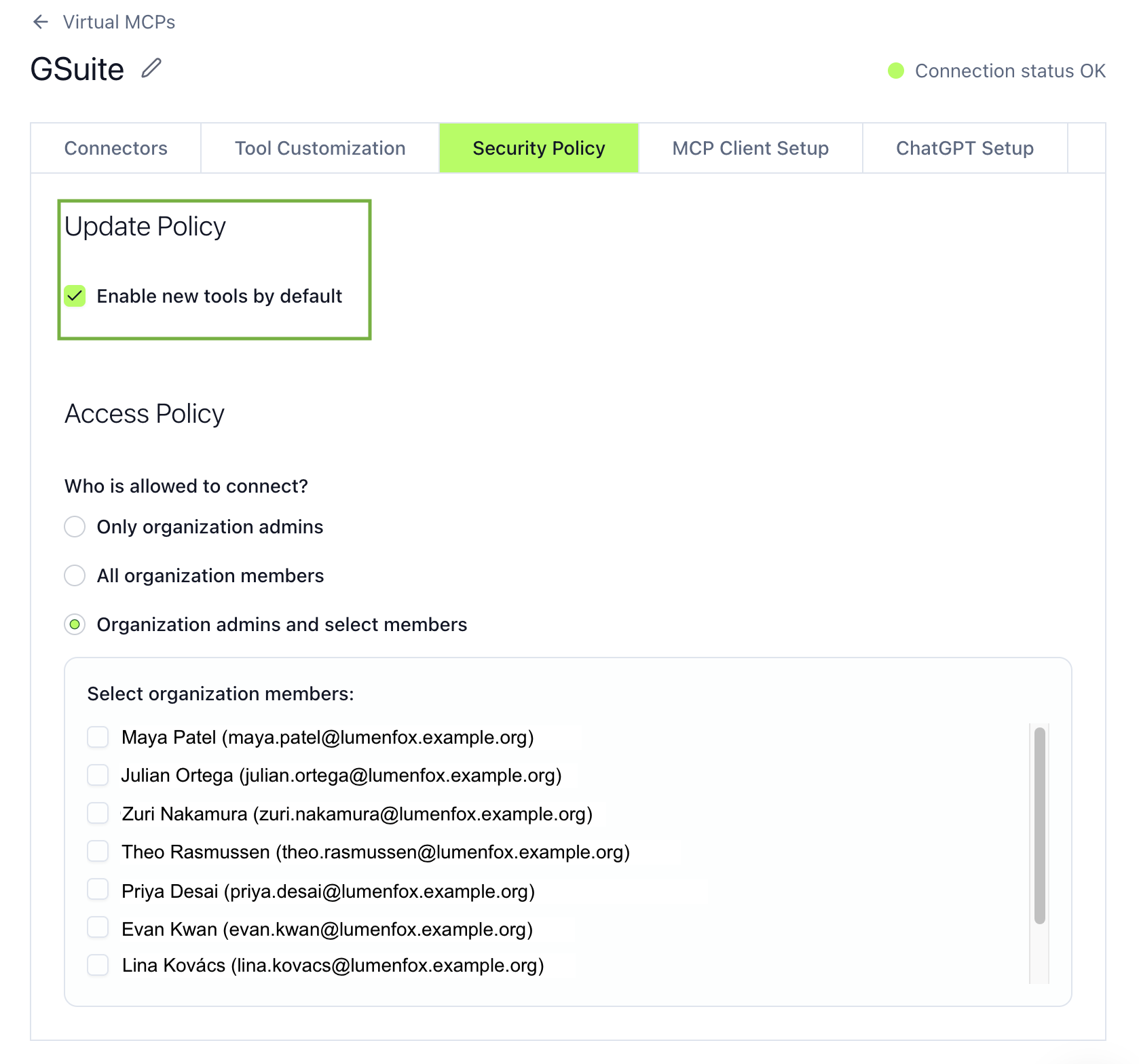 Tool Update Policies