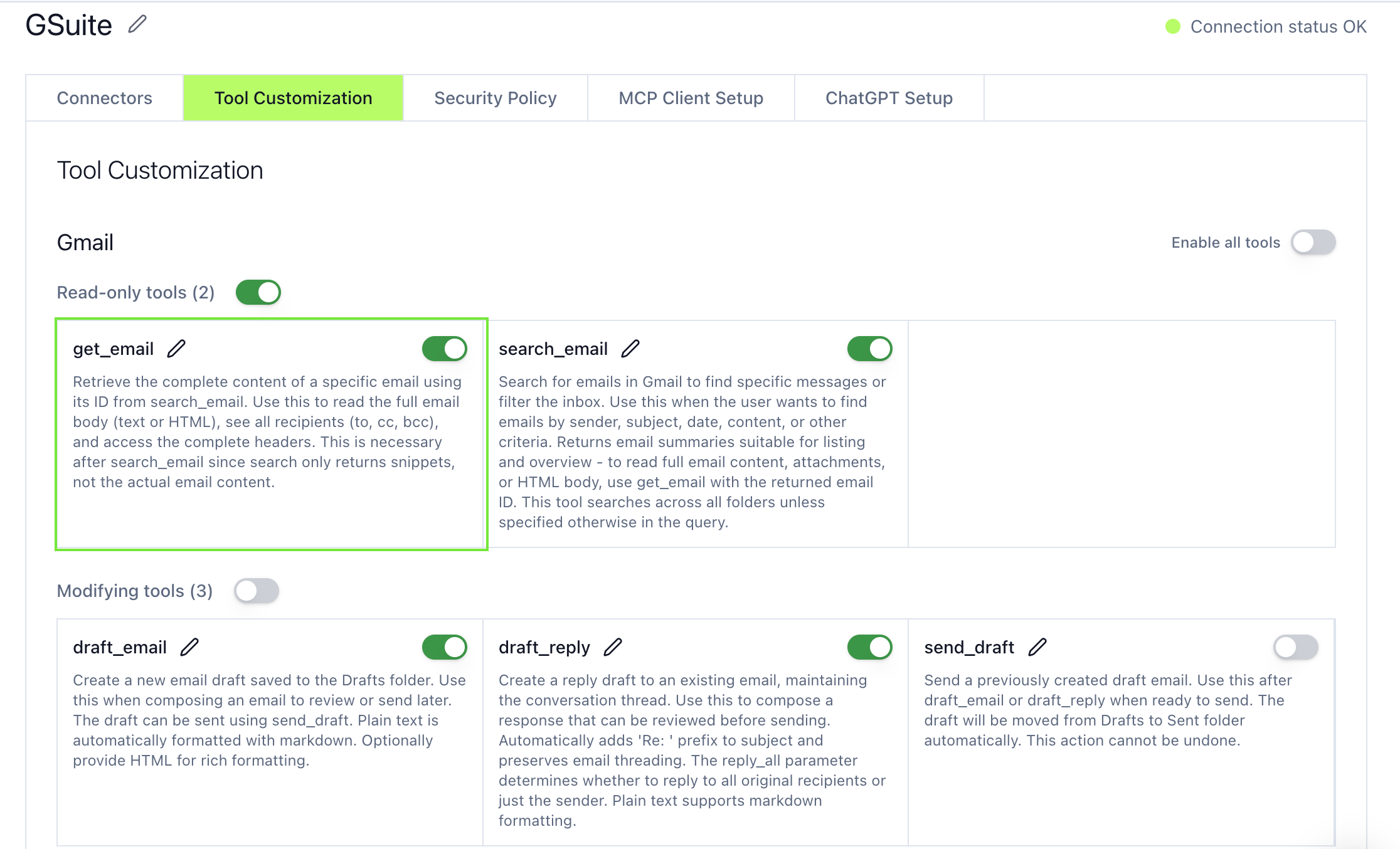 Individual Tool Toggles