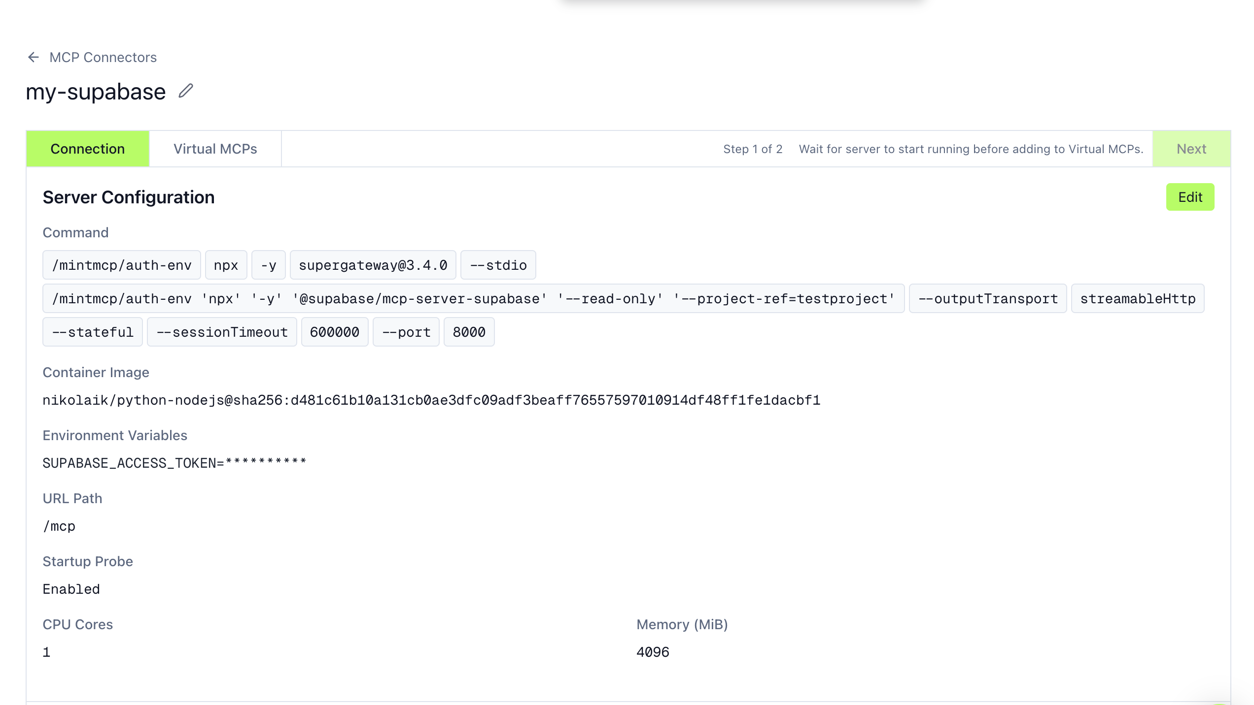 Hosted Server Running