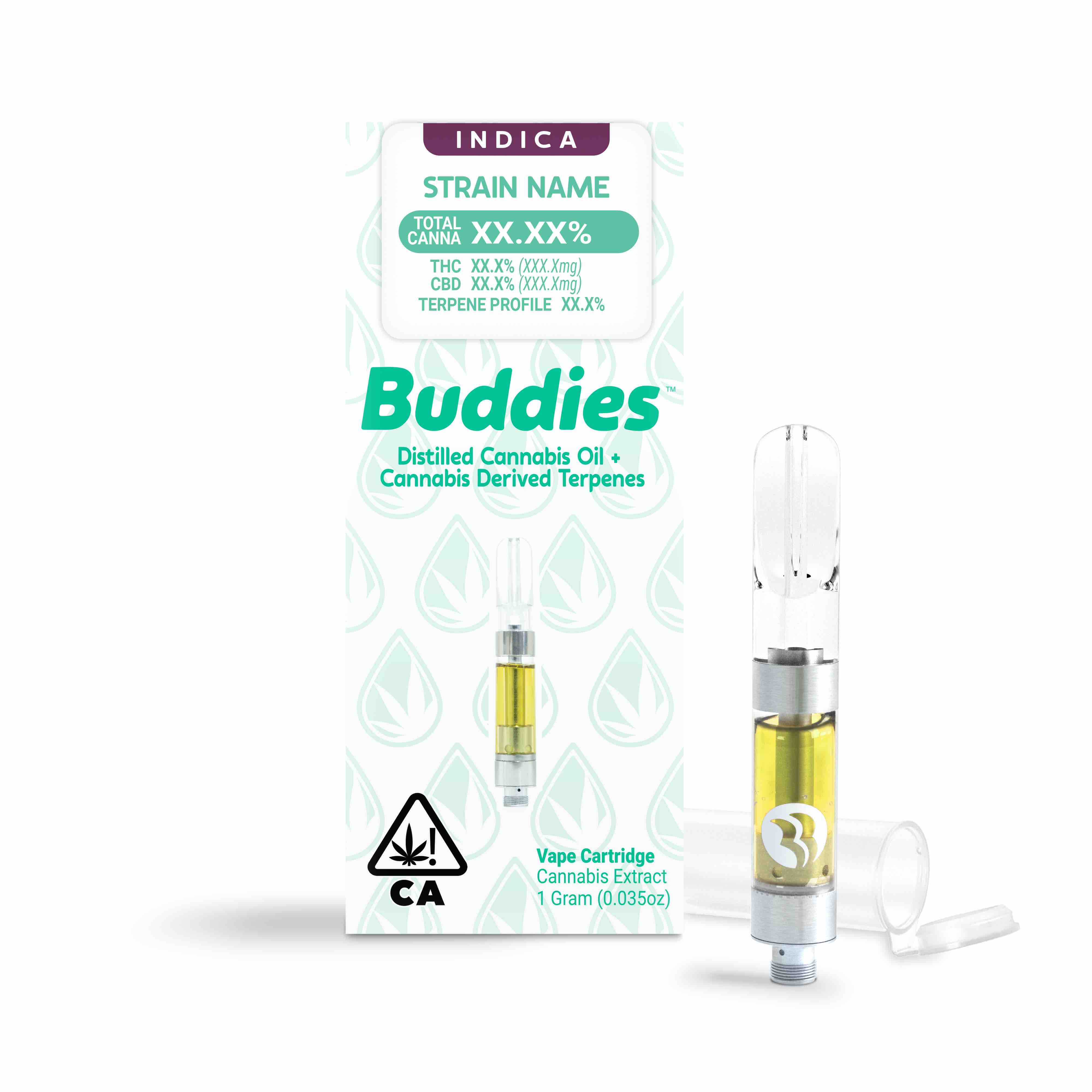 Vaping pack with CBD distillate and terpenes