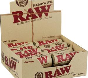 RAW Hemp & Beeswax Wick Roll 10ft / 3 Meters 6 Rolls with Free RAW Clipper