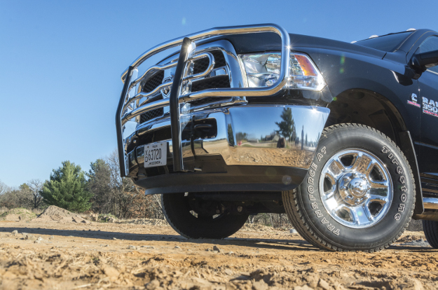 Black Ram 3500 work truck with LUVERNE grille guard