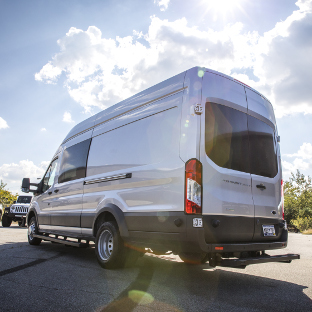 2017 Ford Transit 350HD with LUVERNE Grip Step van running boards