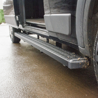 Grip Step van running boards on work van