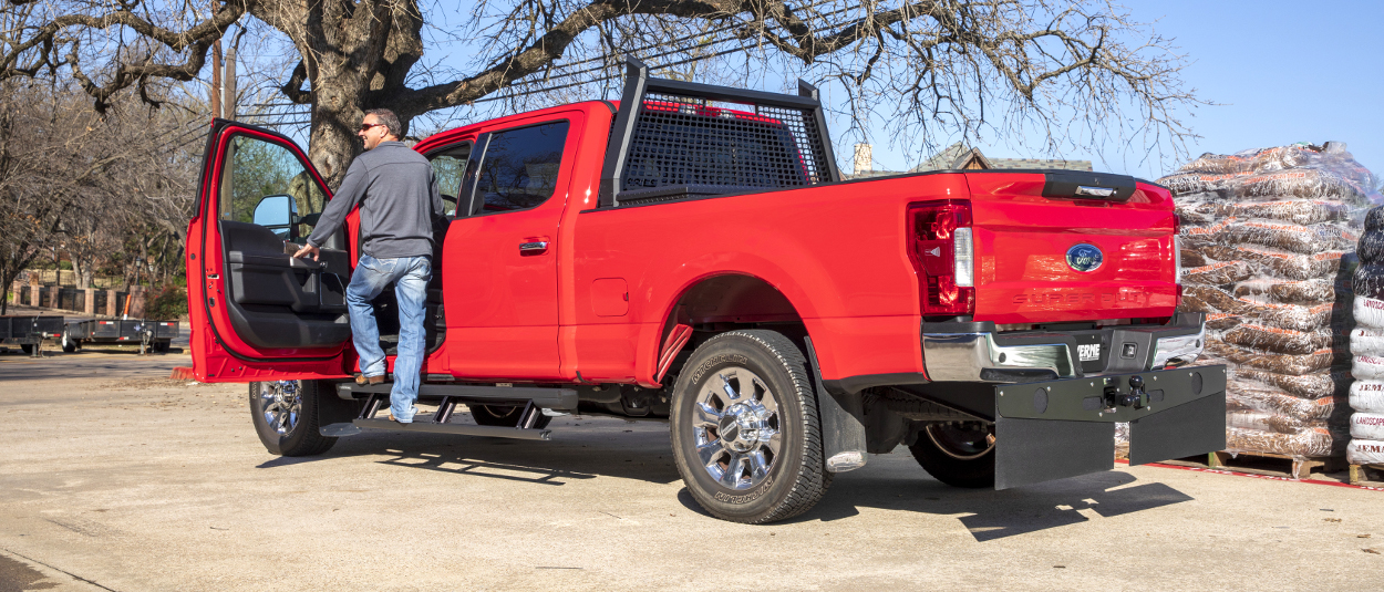 LUVERNE mud flaps on 2017 Ford F250 Super Duty work truck