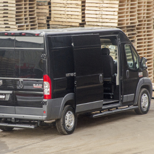 2017 Ram ProMaster 2500 with LUVERNE O-Mega II side steps and cargo van accessories