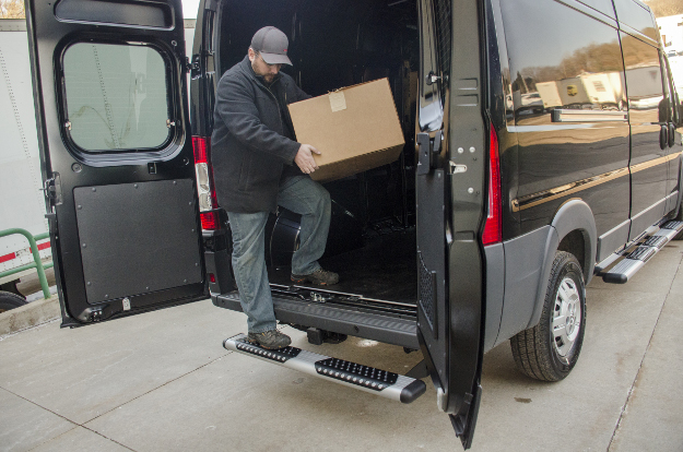 LUVERNE O-Mega II™ van steps rear step on 2017 Ram ProMaster 2500