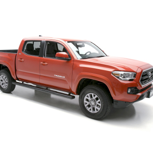 Red Toyota Tacoma with LUVERNE O-Mega II™ truck side steps