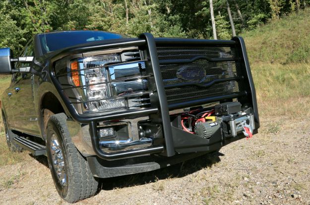 LUVERNE Prowler Max™ grille guard with winch mount on Ford F350