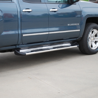 Blue Chevrolet Silverado 1500 with LUVERNE Side Entry Steps