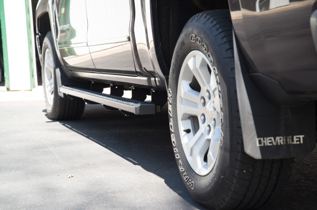 Black Chevrolet Silverado 1500 with SlimGrip™ running boards