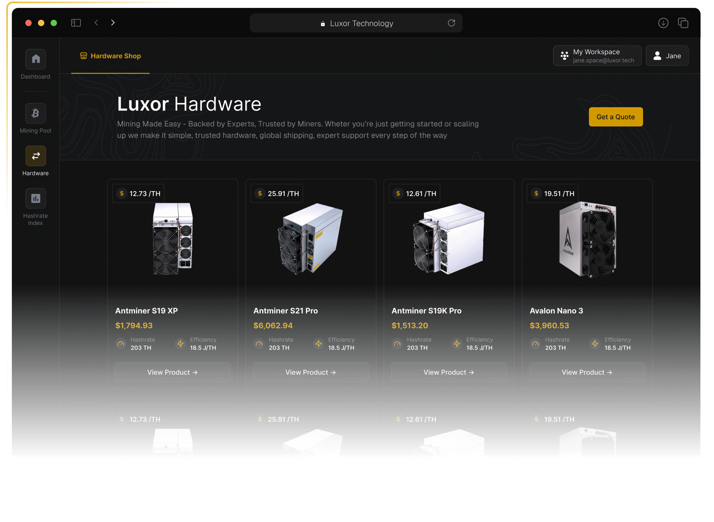 Luxor Technology | Bitcoin Mining Hardware