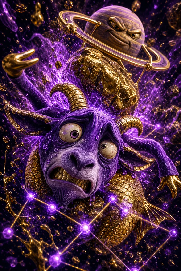 Capricorn and Capricorn — Luxtra cosmic compatibility card
