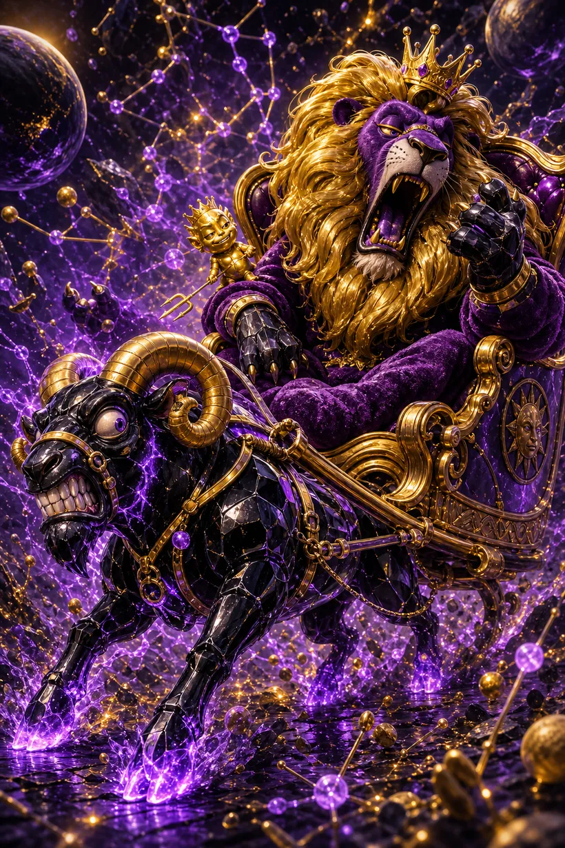Aries and Leo — Luxtra cosmic compatibility card