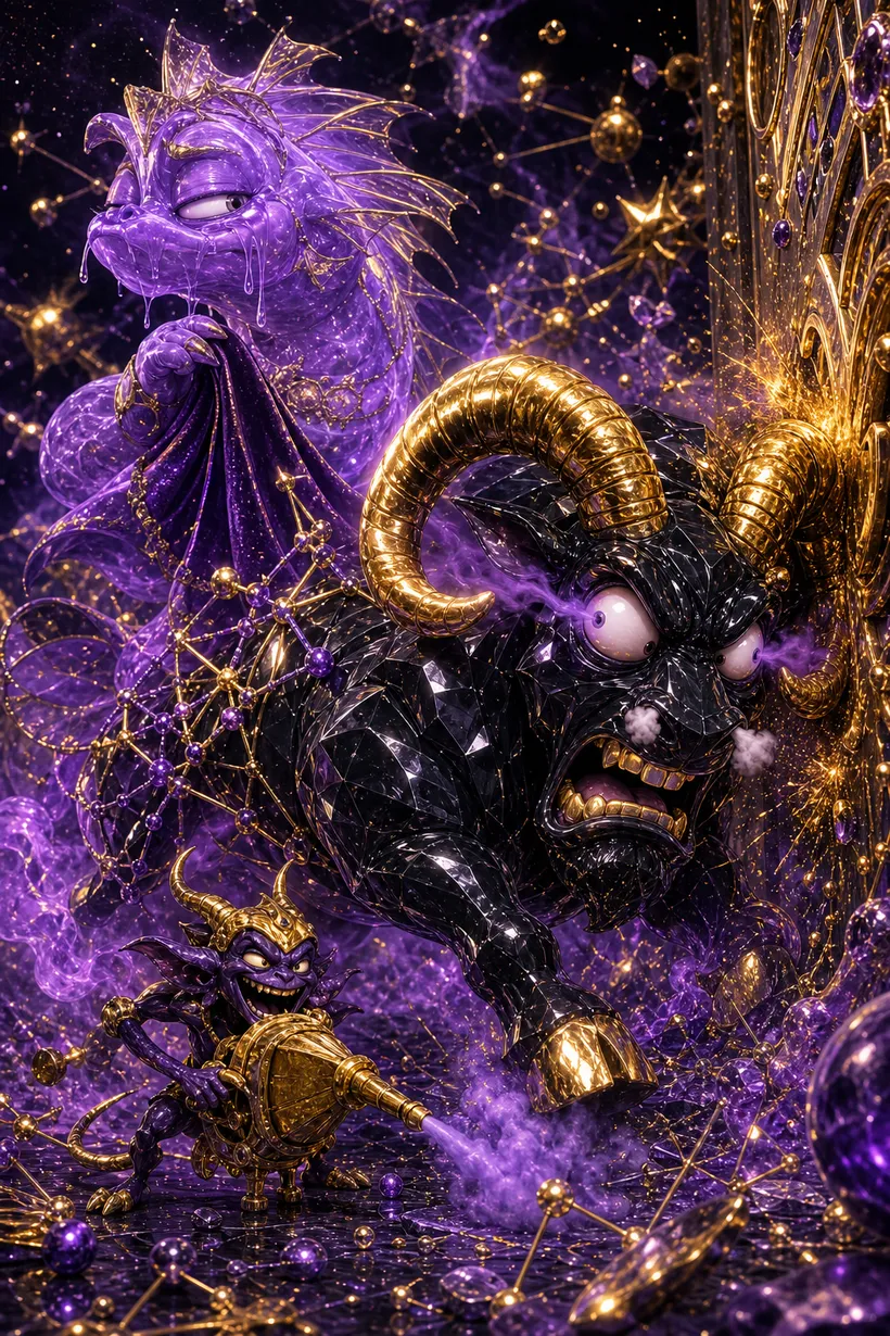Aries and Pisces — Luxtra cosmic compatibility card