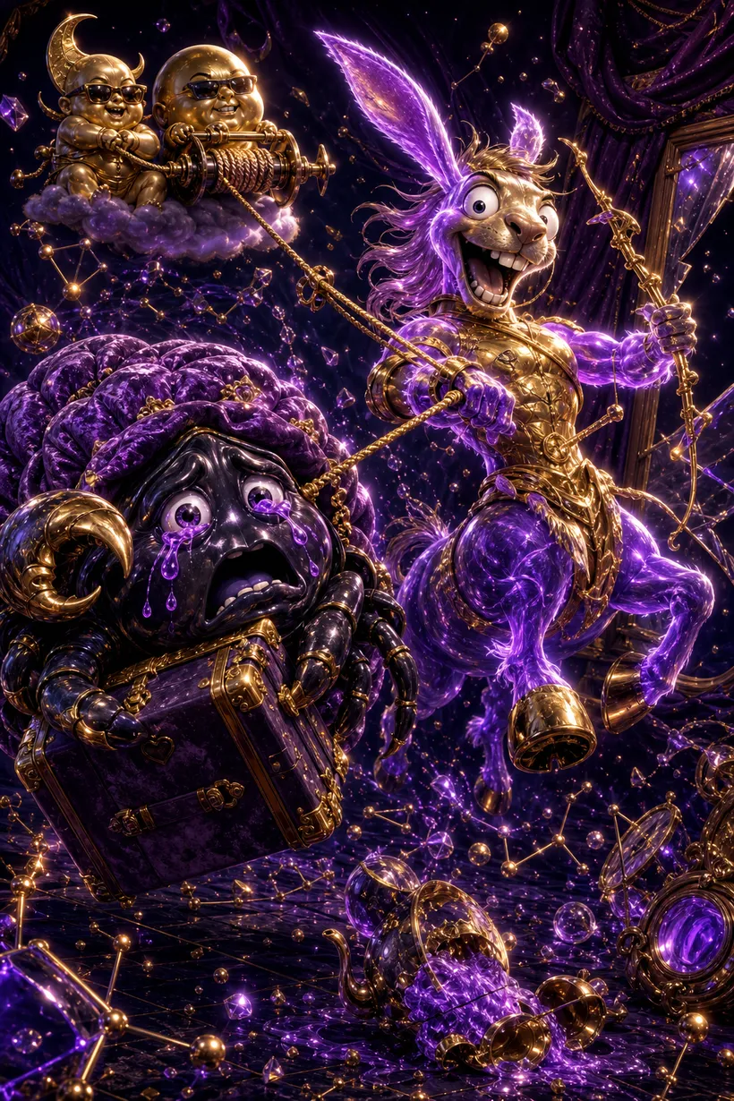 Cancer and Sagittarius — Luxtra cosmic compatibility card