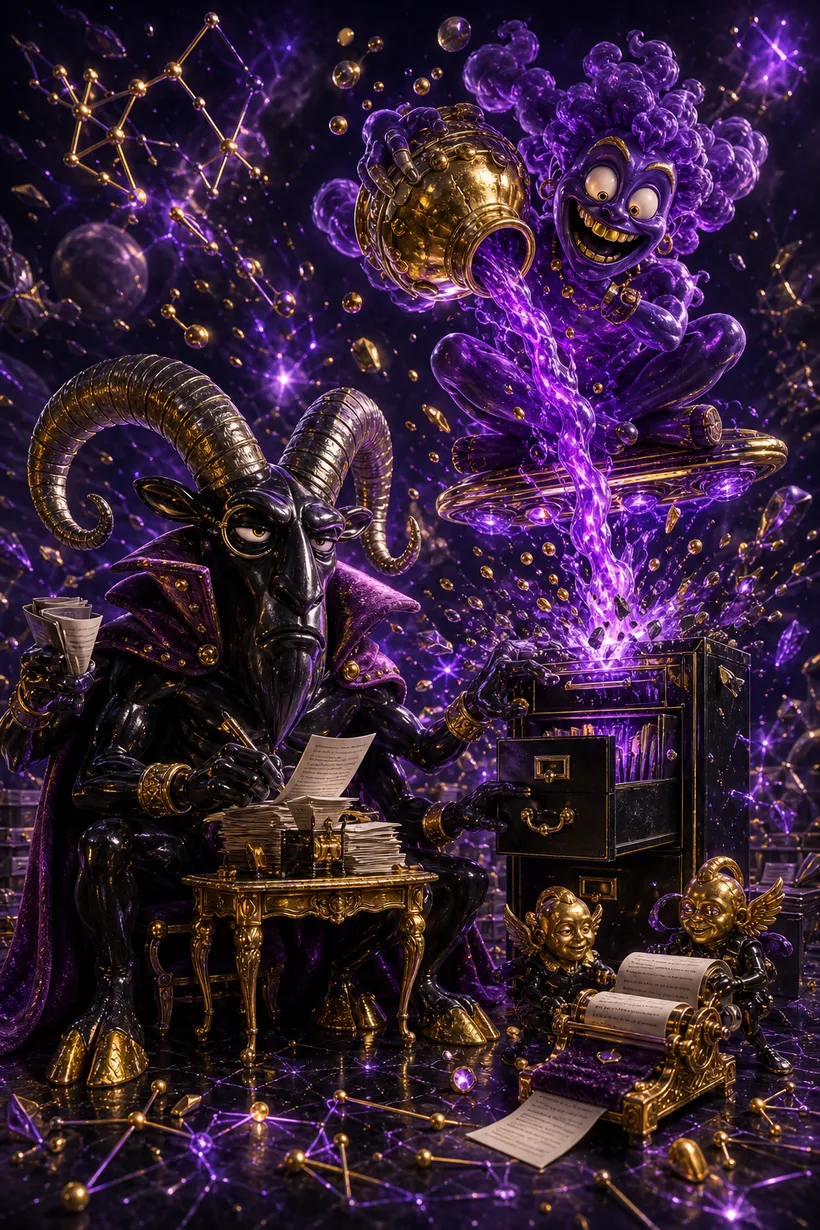 Capricorn and Aquarius — Luxtra cosmic compatibility card