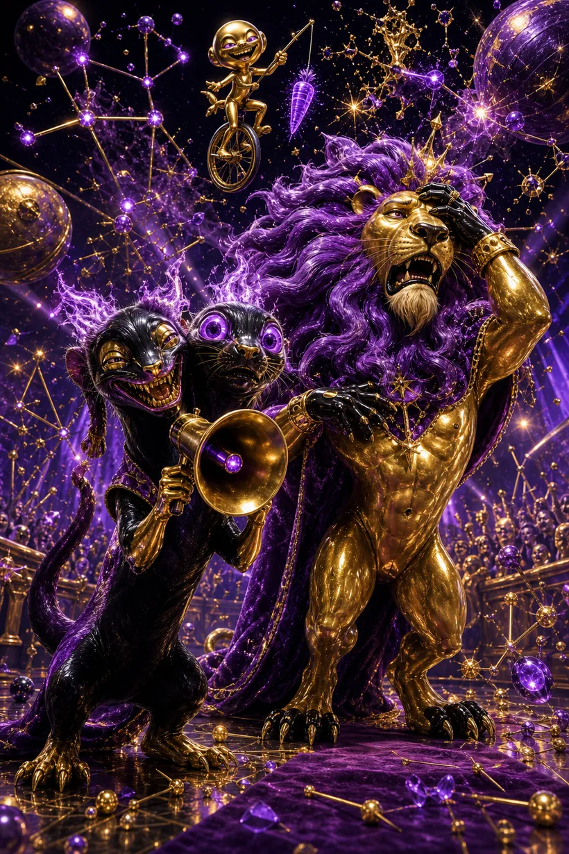 Gemini and Leo — Luxtra cosmic compatibility card