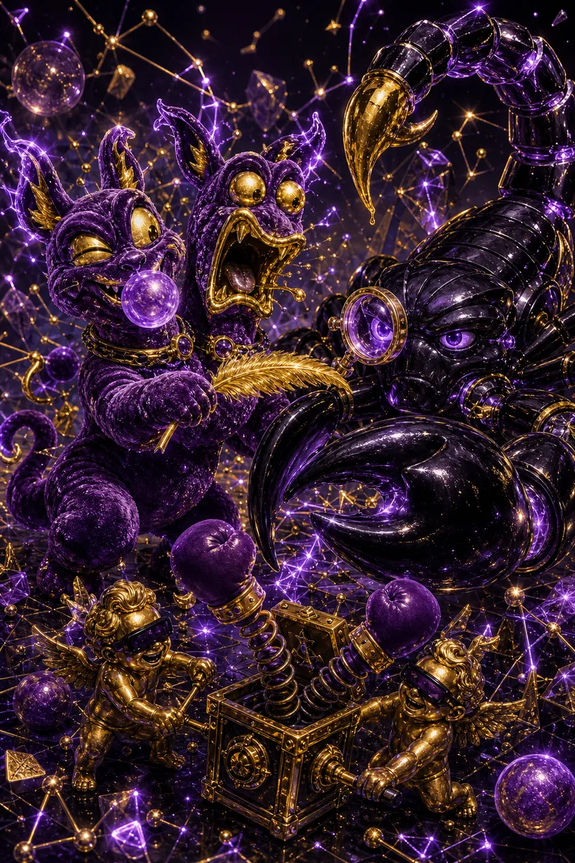 Gemini and Scorpio — Luxtra cosmic compatibility card
