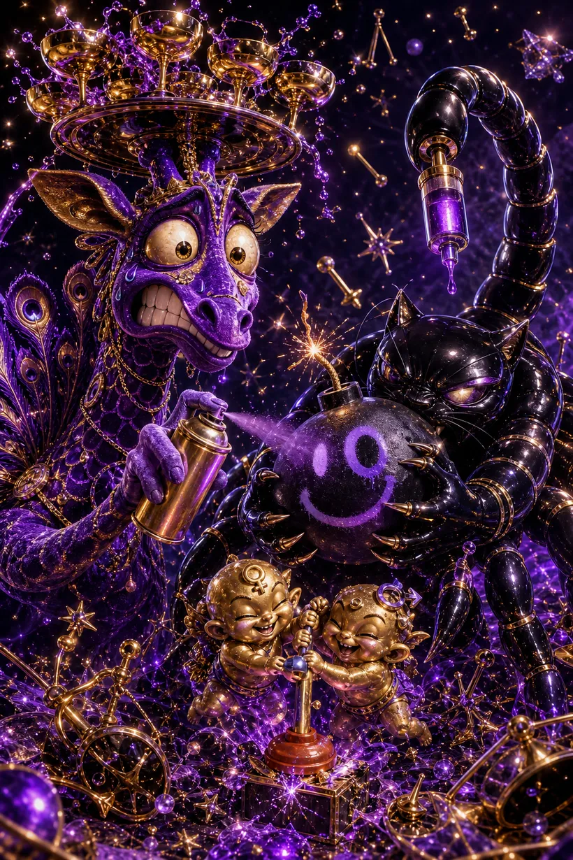 Libra and Scorpio — Luxtra cosmic compatibility card