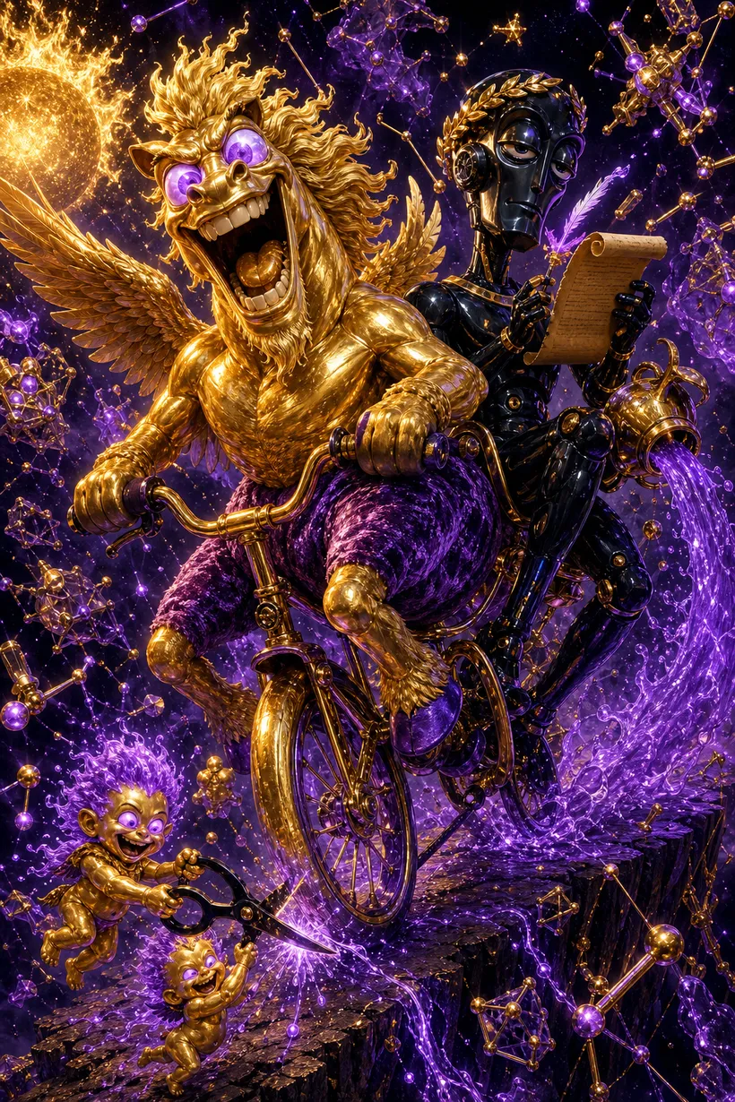 Sagittarius and Aquarius — Luxtra cosmic compatibility card