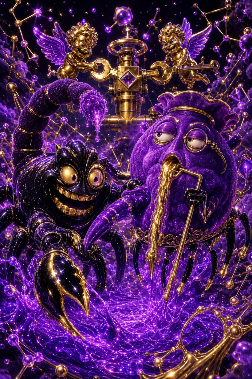 Scorpio and Aquarius — Luxtra cosmic compatibility card