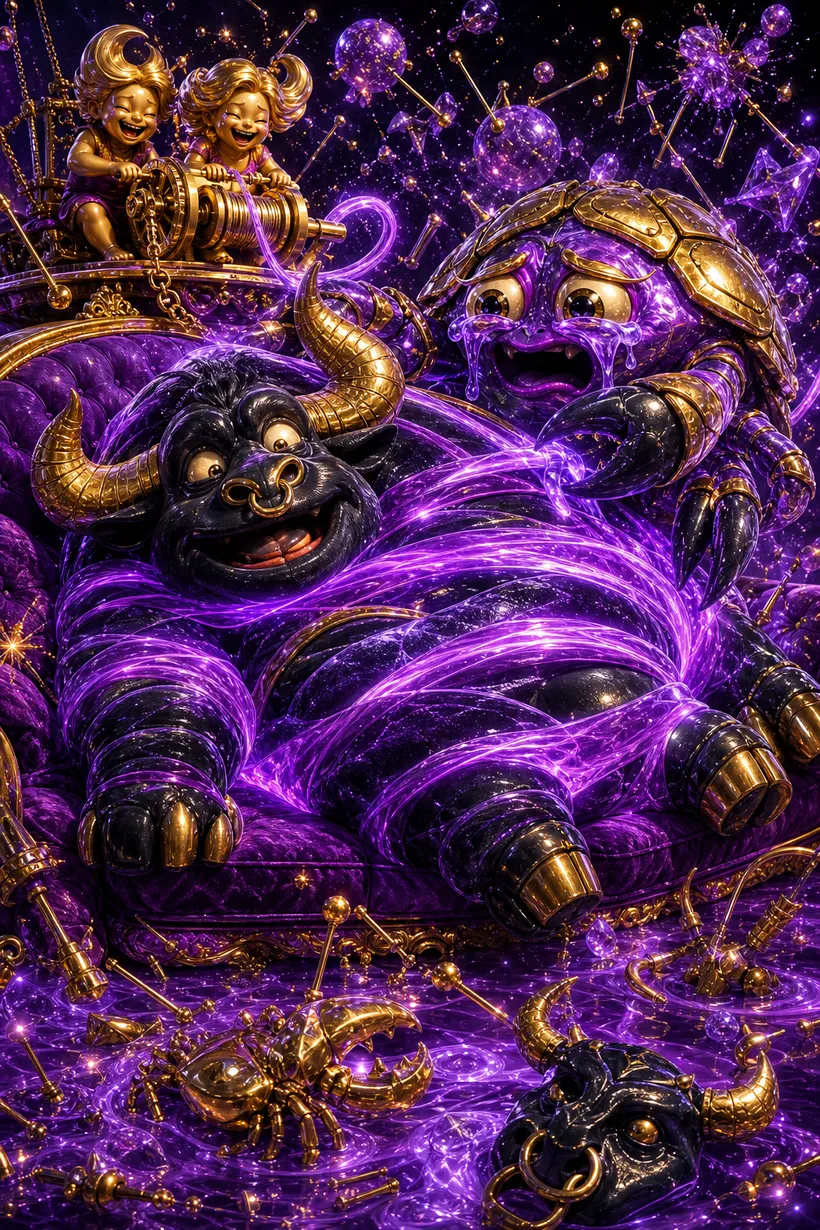 Taurus and Cancer — Luxtra cosmic compatibility card