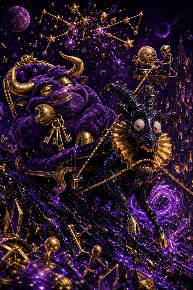 Taurus and Capricorn — Luxtra cosmic compatibility card