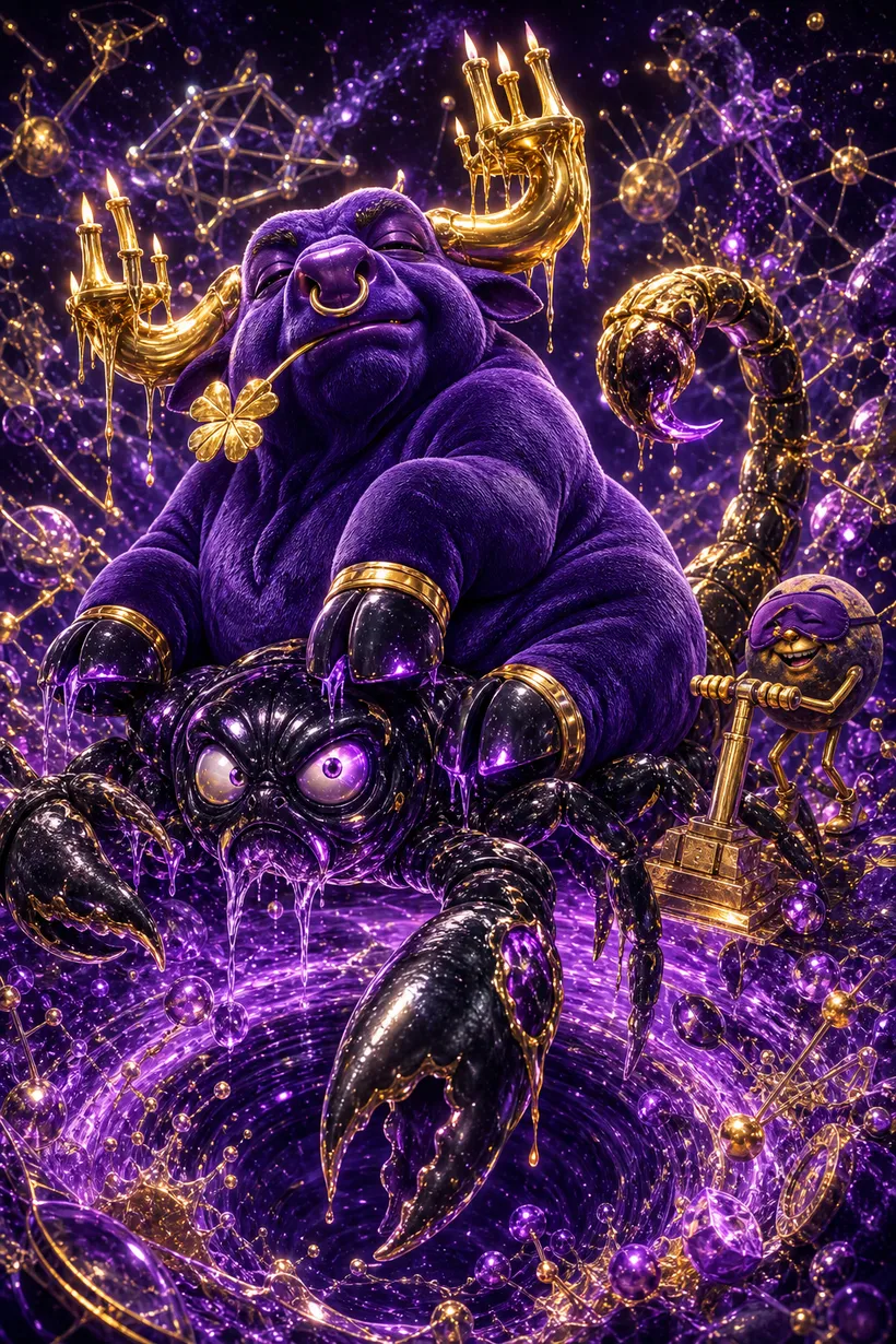 Taurus and Scorpio — Luxtra cosmic compatibility card