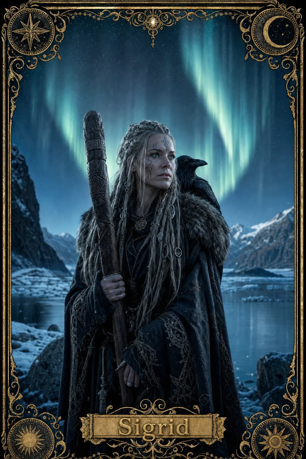 Sigrid, Nữ tiên tri Völva Bắc Âu — Lá bài tarot Tiên tri Luxtra