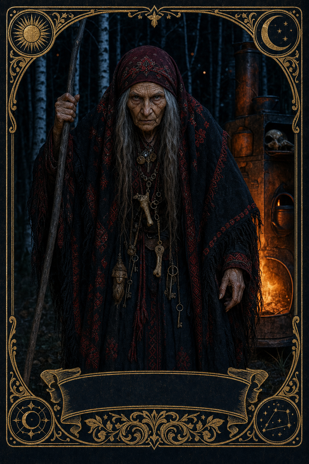 Mokosh, Slavic Baba-Yaga — realistic tarot card