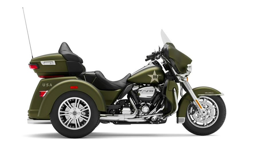 2022 Harley-Davidson Tri Glide Ultra G.I. Mineral Green Denim Deluxe