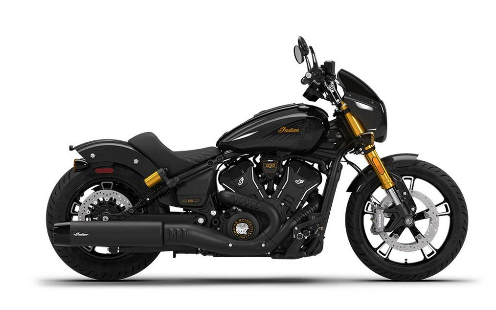 2026 Indian Motorcycle 101 SCOUT, ONYX BLACK CRYSTAL W/ GRFX, 49ST Base