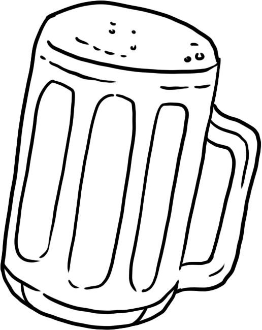 drawn beer glass