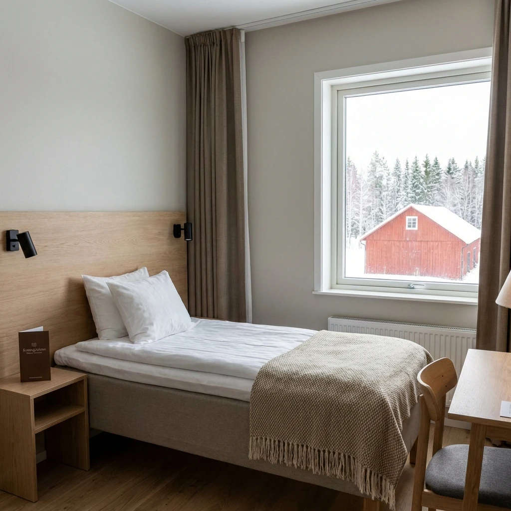 Elegant singelrum med modern inredning