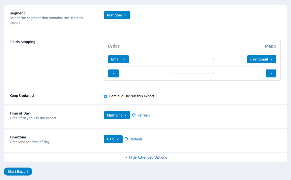 export setup