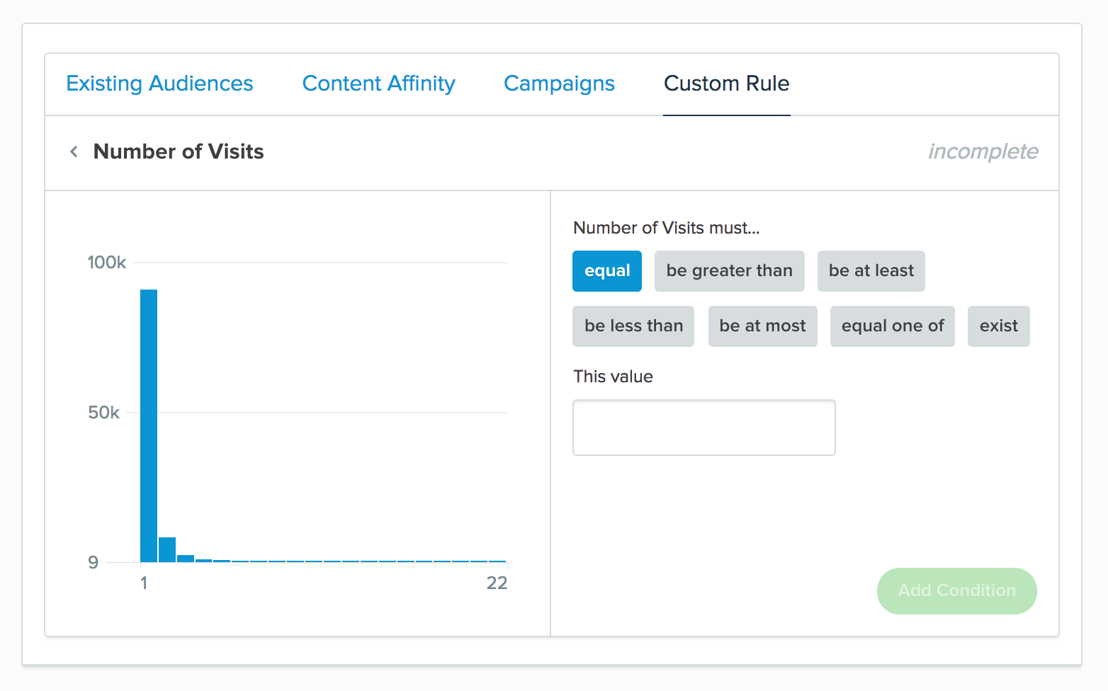 Custom Rule Condition Builder Numeric Value