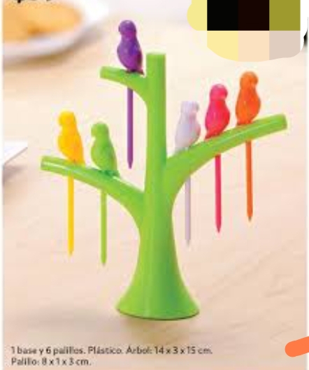 Base de árbol con 6 palillos de pájaro