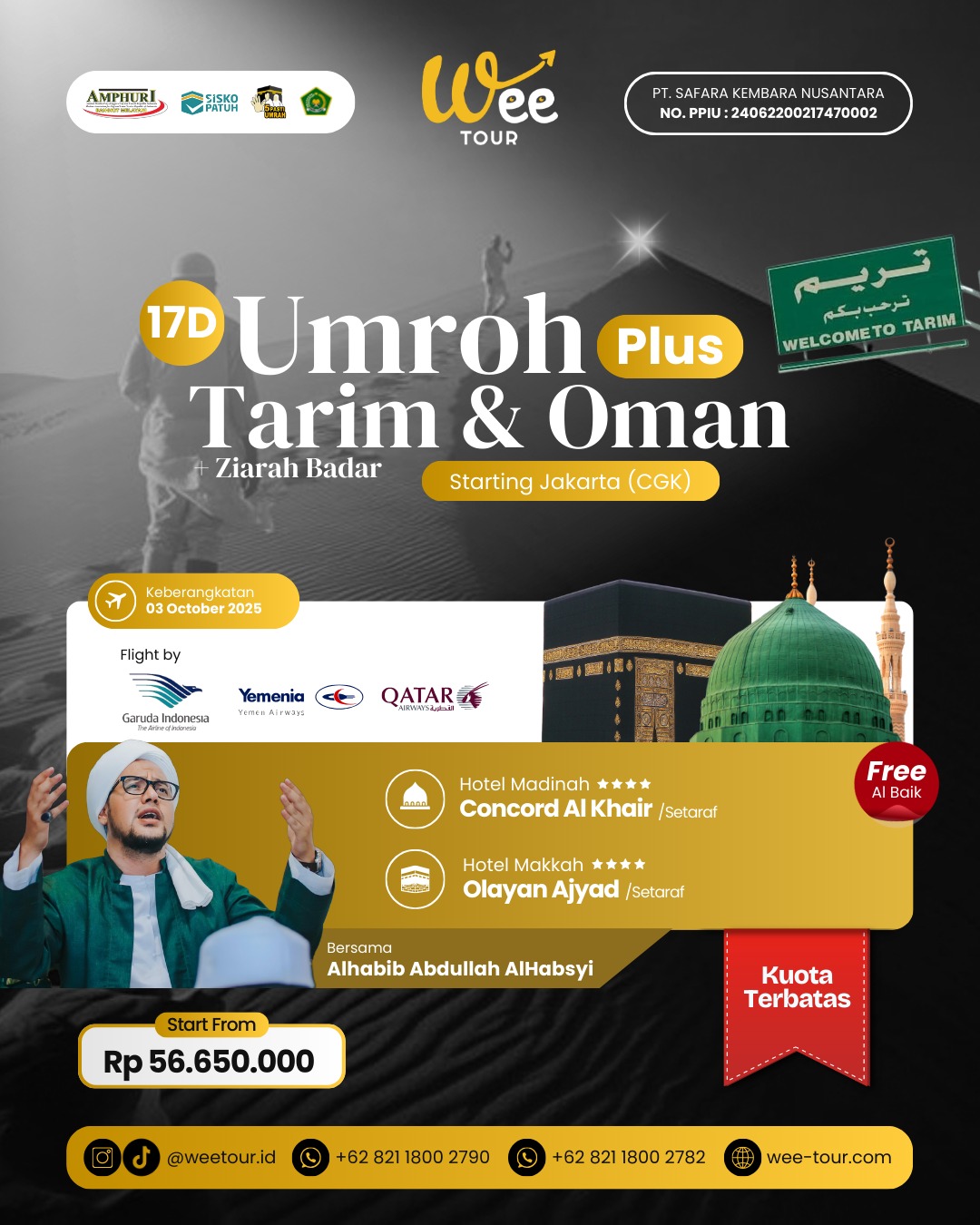 UMRAH PLUS TARIM & OMAN 17D