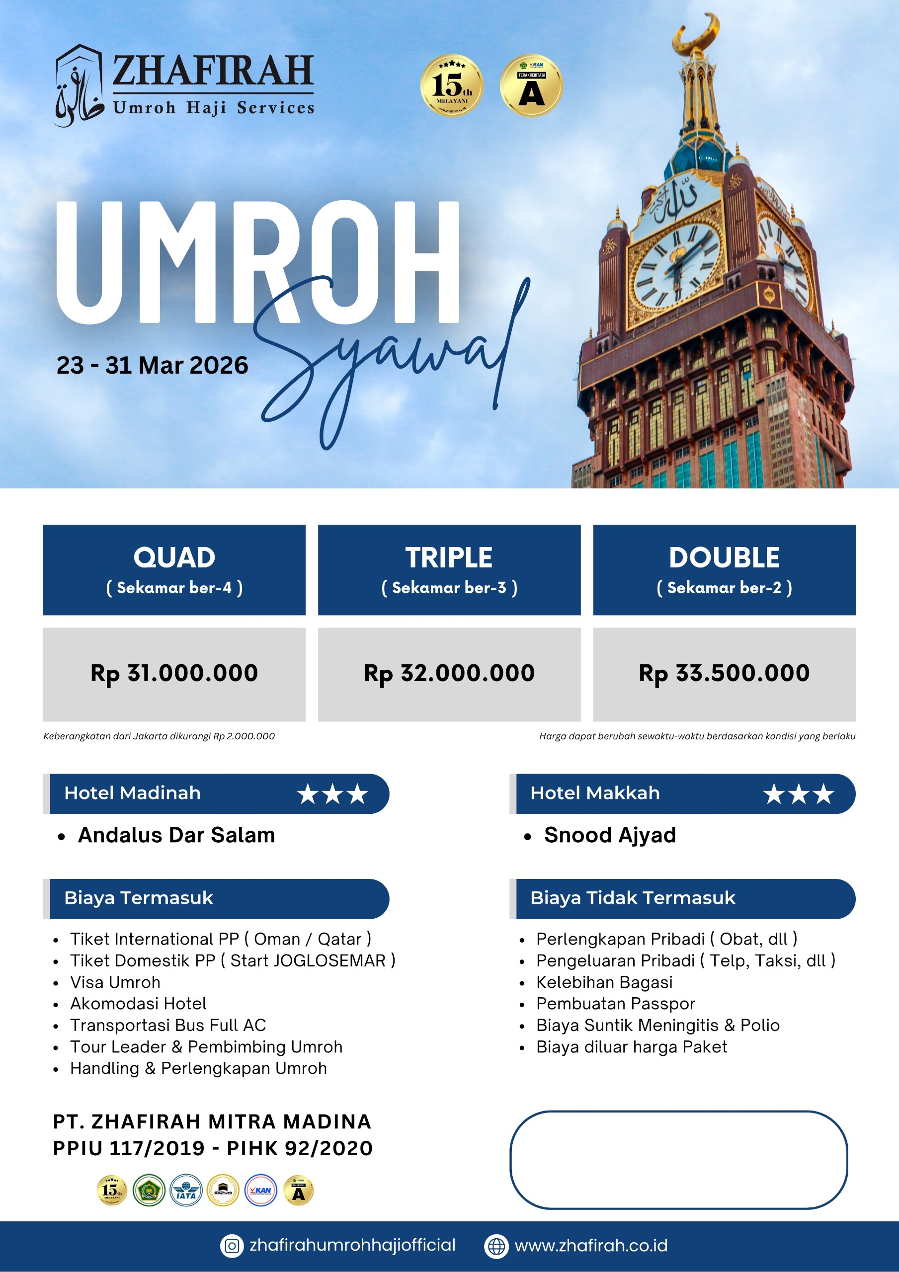 Paket Umroh Syawwal 9D