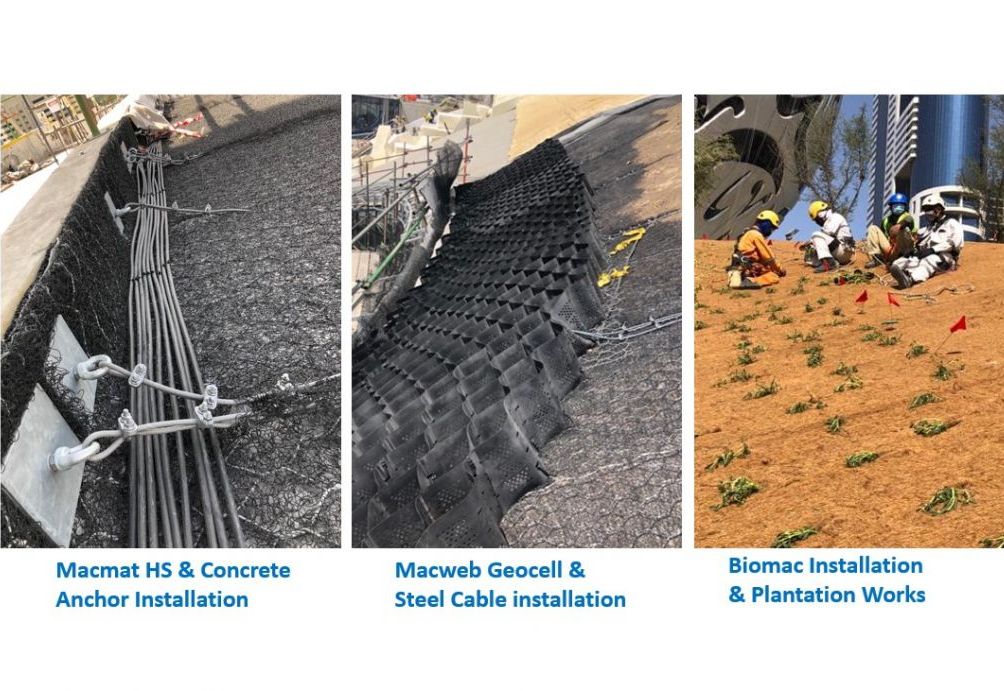 During construction: various phases of installation works